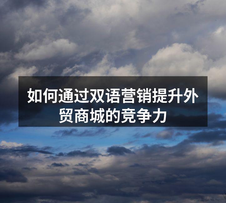 如何通过双语营销提升外贸商城的竞争力